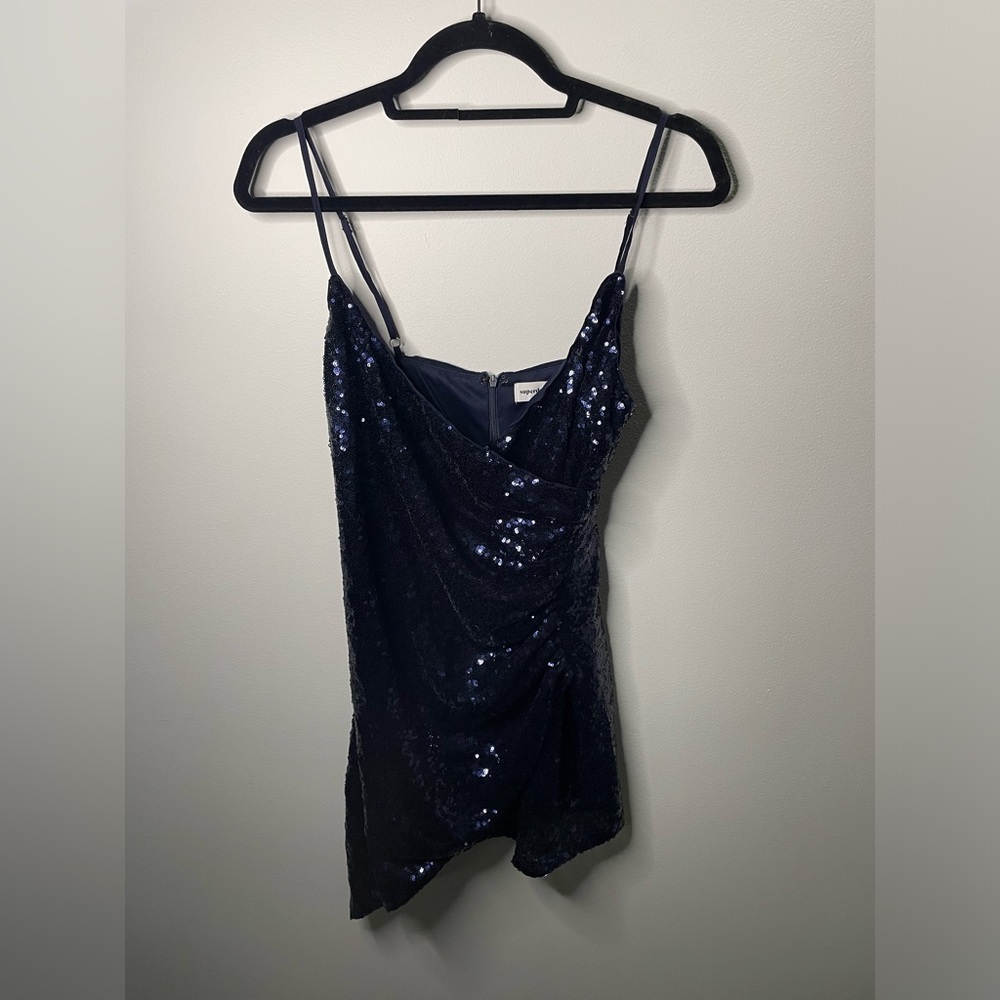 Superdown Revolve Scarlett Blue Sequin Asymmetric… - image 2